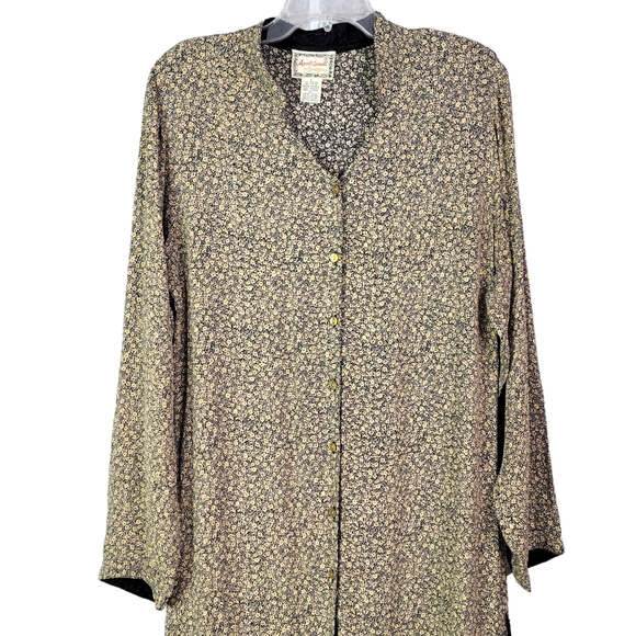 April Cornell Vintage Floral Full Length Two Piece Duster Cover up & Skirt L - Picture 3 of 16